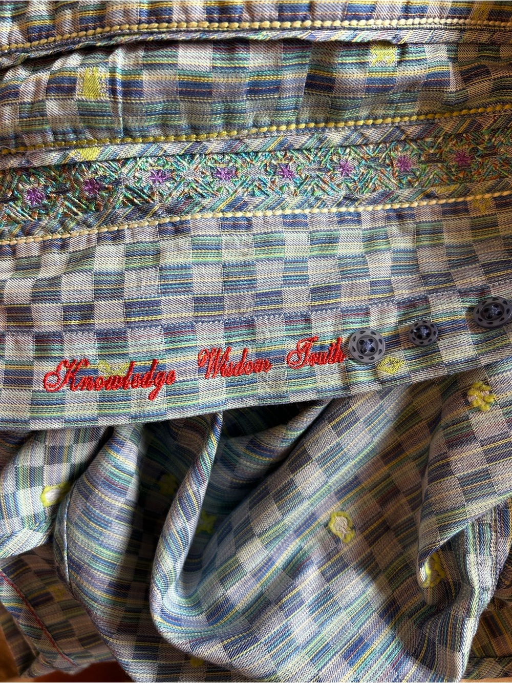 Robert Graham Blue Multi-Patterned Check Button-Up Shirt - Picture 6 of 7